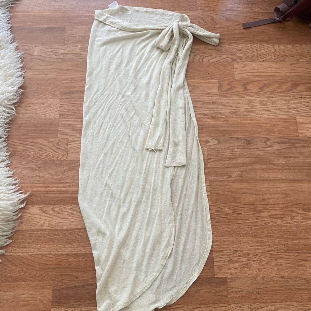 Cream wrap tie skirt